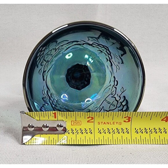 Vintage Indiana Glass Harvest Grape Blue Carnival Glass Creamer & Sugar Set - Picture 14 of 16